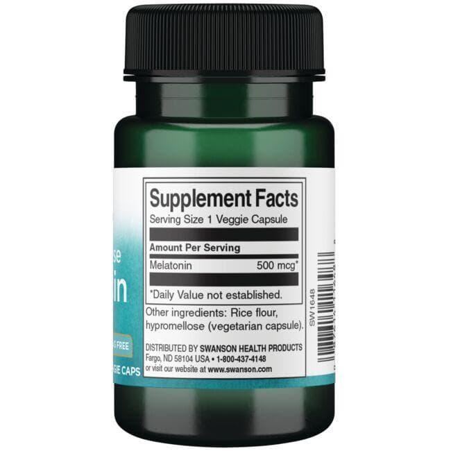 Extra Low Dose Melatonin - 500 mcg - N60 - Swanson - Vaistine1.lt