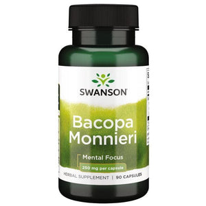 Bacopa Monnieri - 250 mg - N90- Mėlynžiedė taškuonė - Swanson - Vaistine1.lt