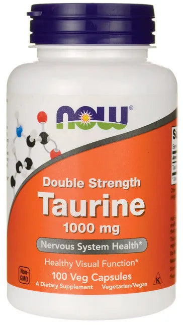 Taurine 1000mg Double Strength - 100 vcaps - NOW Foods - Papildai