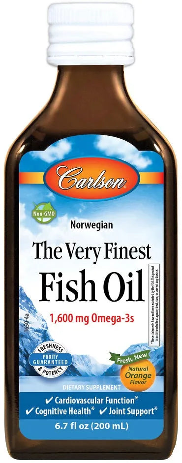 The Very Finest Fish Oil Natural Lemon - 200 ml. - Carlson Labs - Papildai