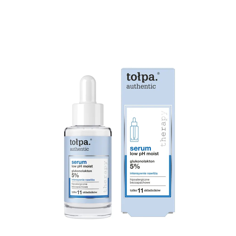 TOŁPA Authentic Low pH Moist veido serumas - intensyviai drėkina (5% gluconolactonas) 30 ml - Kosmetika