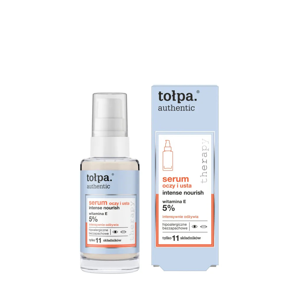 TOŁPA Authentic Serum eyes and lips Intense Nourish - intensyviai maitina (5% beta-vitamino E) 30 ml - Kosmetika