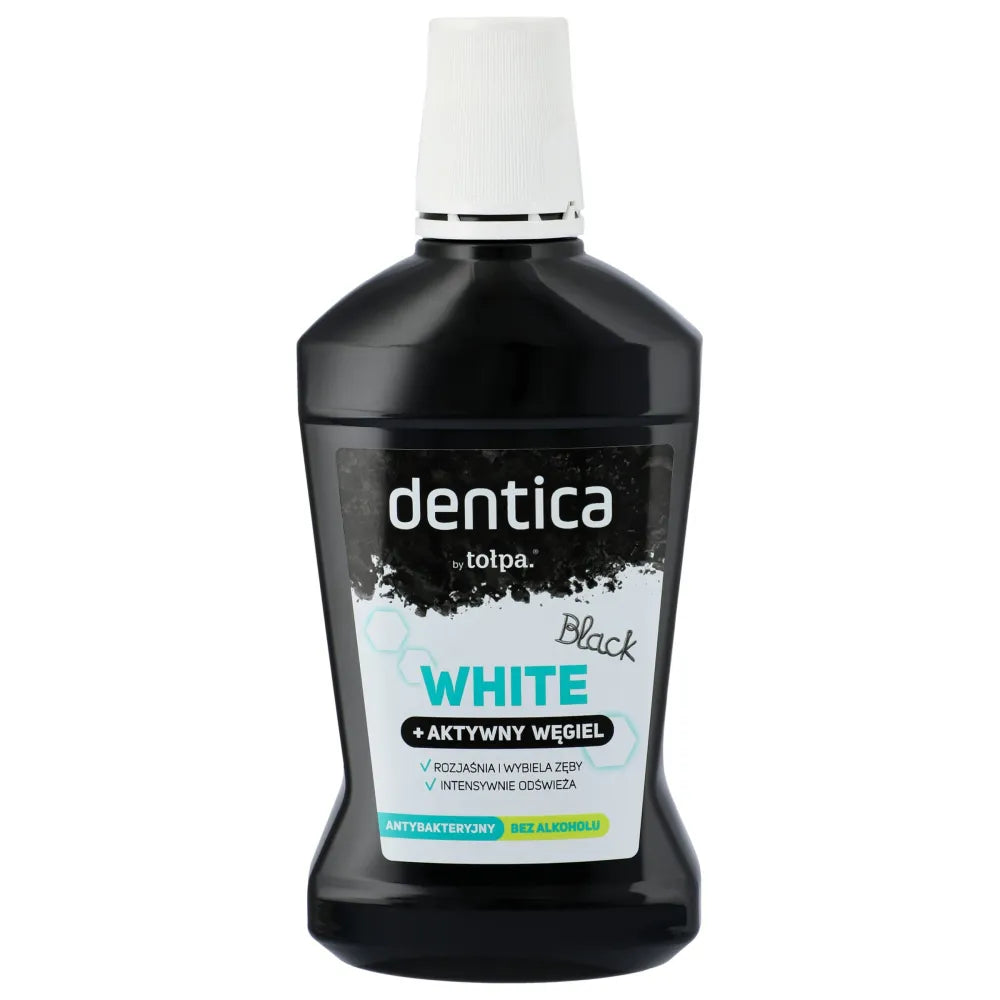 TOŁPA Dentica Black White Mouthwash su aktyviu anglies balinimu 500 ml - Kosmetika