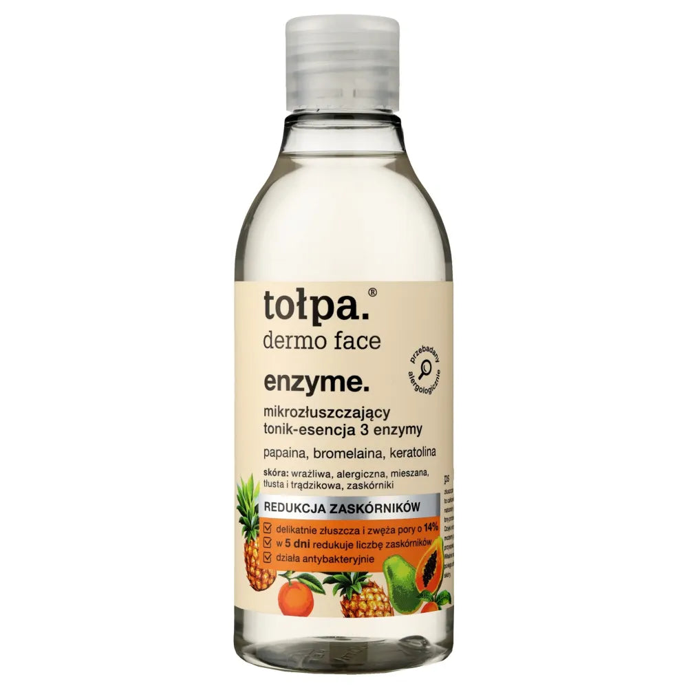 TOŁPA Dermo Veido Enzimų Mikrošveičiamoji Tonic-essence 3 Enzimai - juodųjų taškų mažinimas 200 ml - Kosmetika