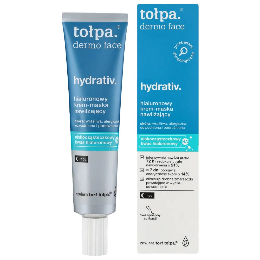 TOŁPA Dermo Veido Hidratacinis Hialurono Drėkinamasis Naktinis Kremas-Mask 40 ml - Kosmetika