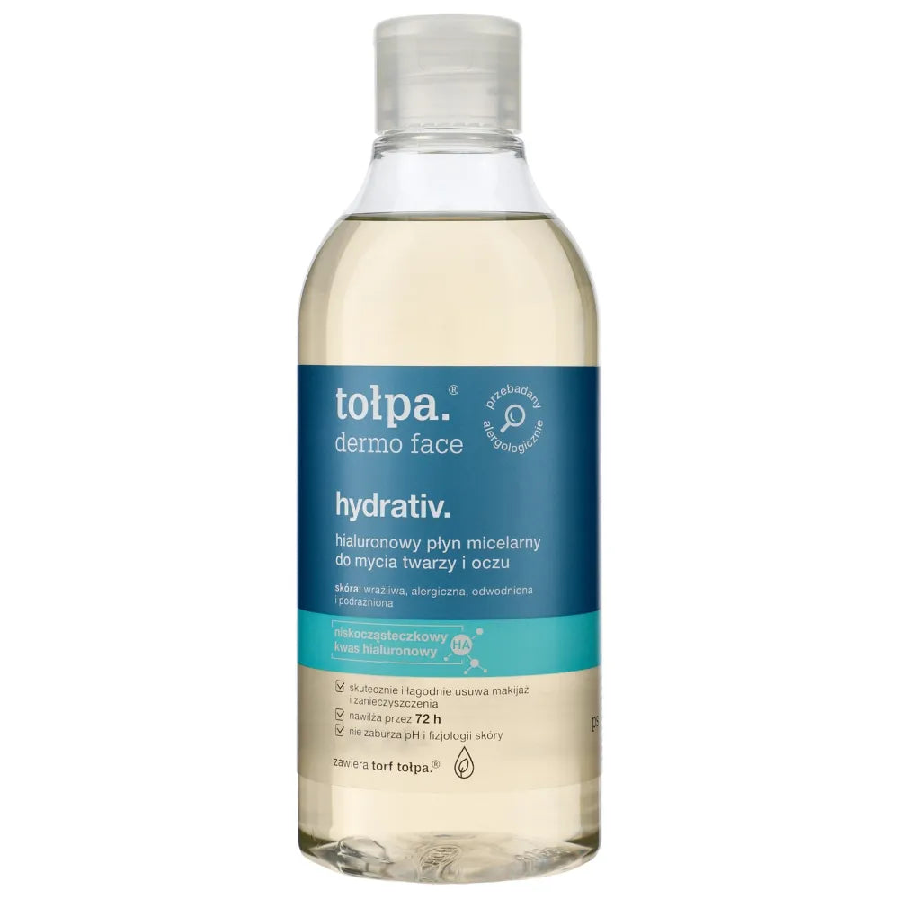 TOŁPA Dermo Veido Hidratacinis Hialurono Micelinis Skystis ir akių valymui 400 ml - Kosmetika