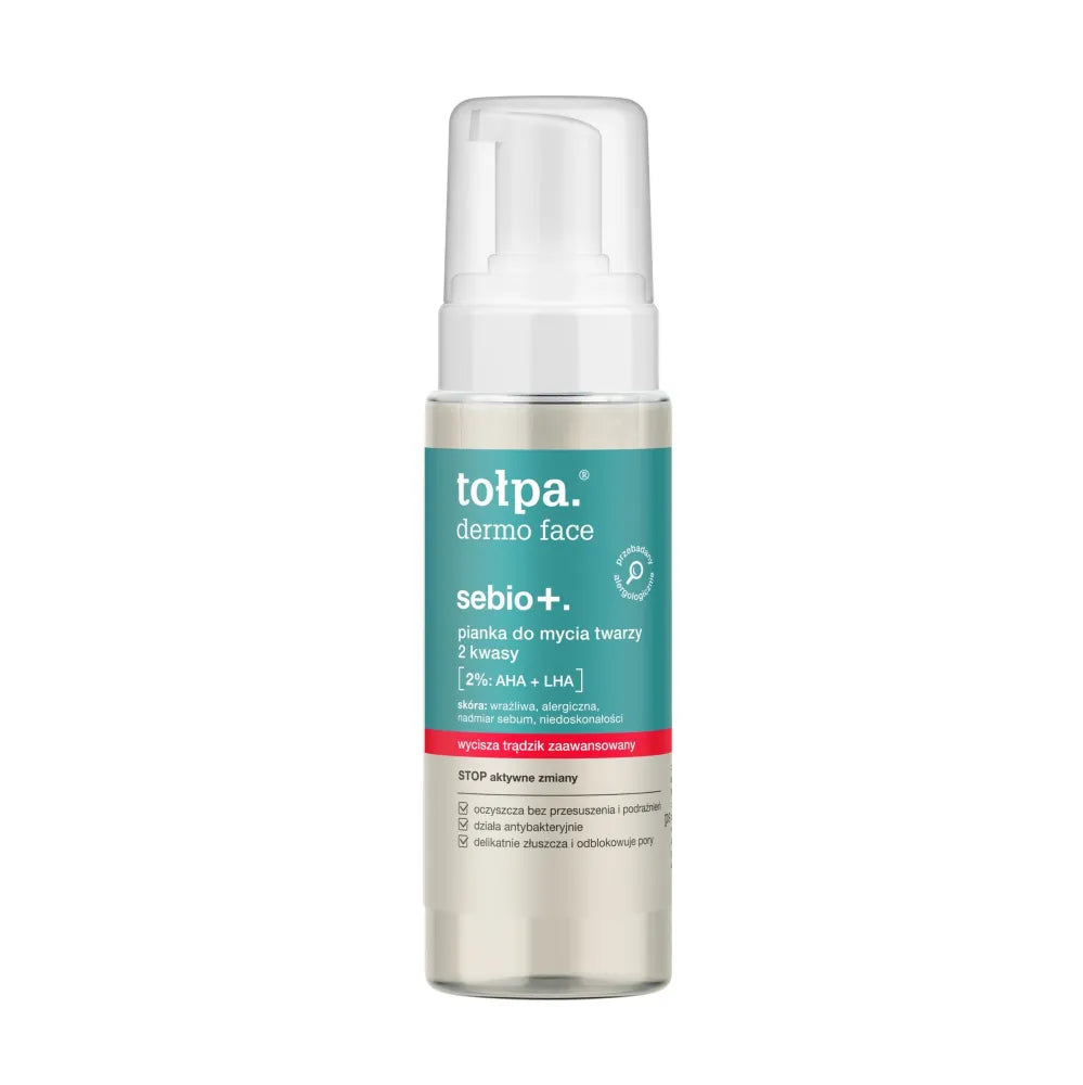 TOŁPA Dermo Veido Sebio+ Valymo Putos 2 Rūgštys 2% : AHA + LHA 150 ml - Kosmetika