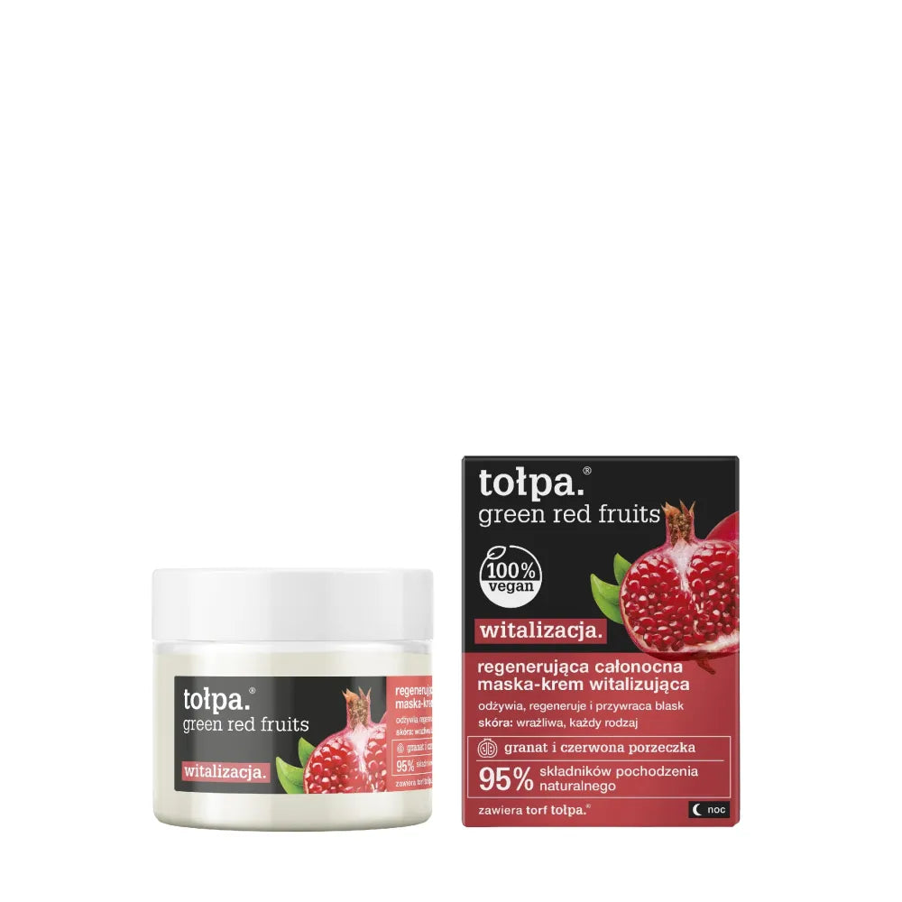 TOŁPA Green Revitalization Overnight Regenerating Cream-Mask Raudonie Vaisiai 50 ml - Kosmetika
