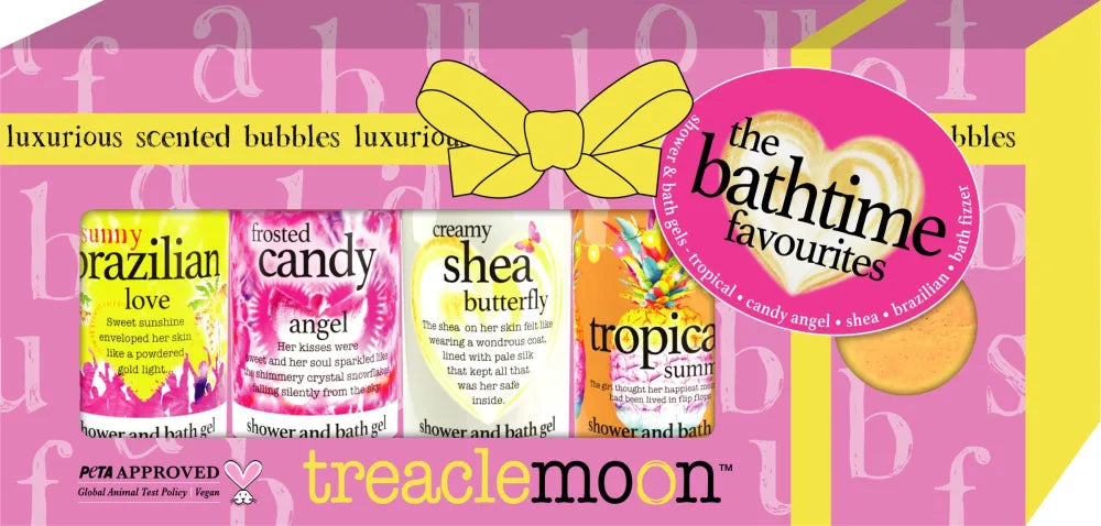 TREACLEMOON Bathtime Favorites Dovanų rinkinys (Dušo gelis 4 vnt + Vonios burbulas 1 vnt) pakuotė - 5 vnt. - Kosmetika