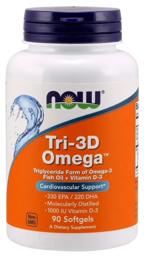 Tri-3D Omega - 90 softgels - NOW Foods - Papildai