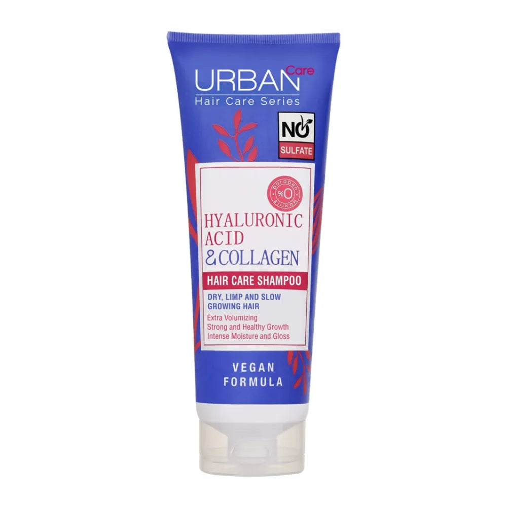 URBAN CARE Hyaluronic Acid & Collagen Shampoo be gyvybės silpniems ir pažeistiems plaukams 250ml - Kosmetika