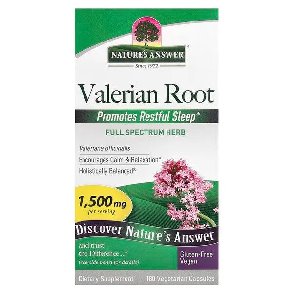 Valerian Root 1500mg - 180 vcaps - Nature’s Answer - Papildai