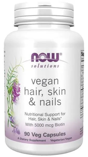 Vegan Hair Skin & Nails - 90 vcaps - NOW Foods - Papildai