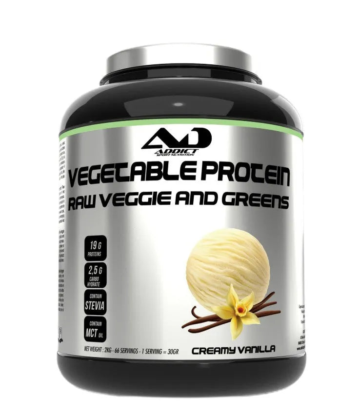 Vegetable Protein Raw Veggie and Greens Creamy Vanilla - 2000g - Addict Sport Nutrition - Sporto papildai