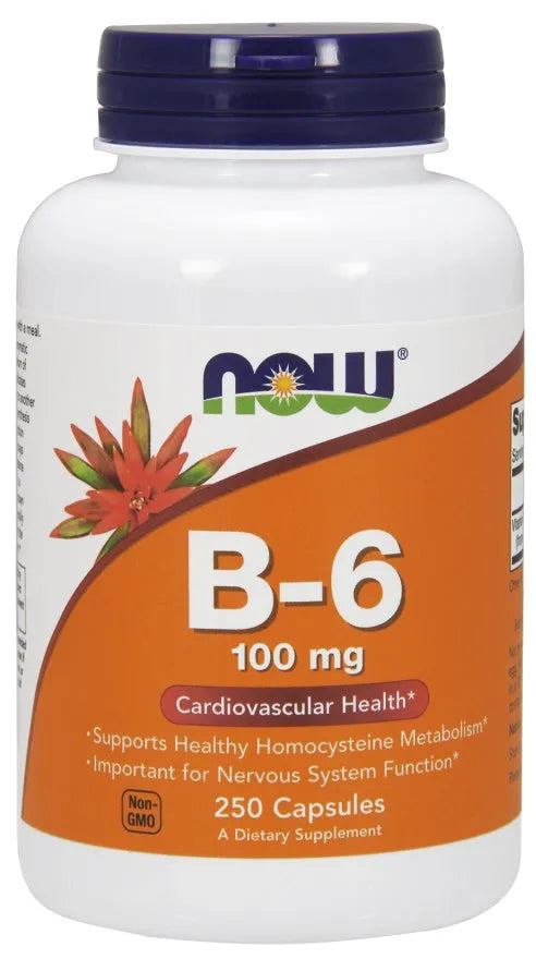 Vitamin B-6 100mg - 250 caps - NOW Foods - Papildai