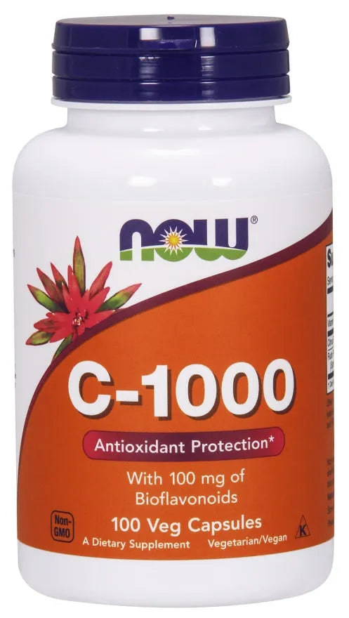 Vitamin C-1000 with 100mg Bioflavonoids - 100 vcaps - NOW Foods - Papildai