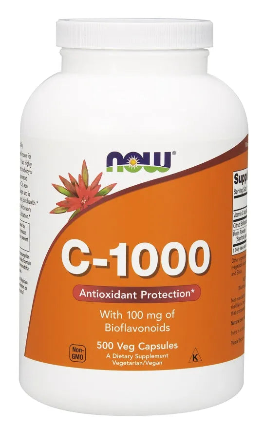 Vitamin C-1000 with 100mg Bioflavonoids - 500 vcaps - NOW Foods - Papildai