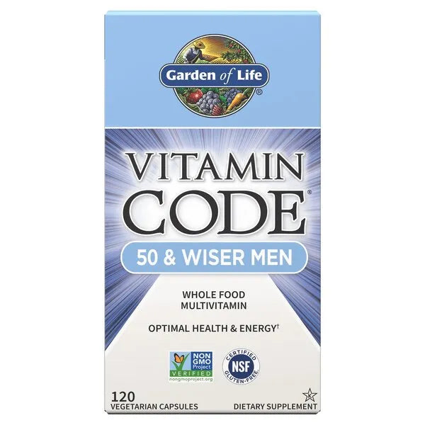 Vitamin Code 50 & Wiser Men - 120 vcaps - Garden of Life - Papildai