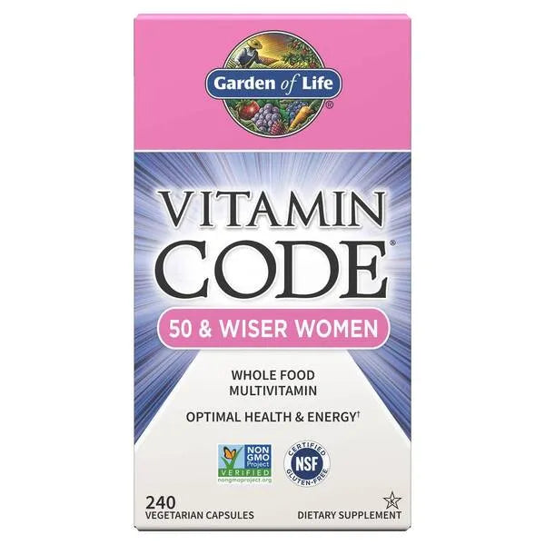Vitamin Code 50 & Wiser Women - 240 vcaps - Garden of Life - Papildai