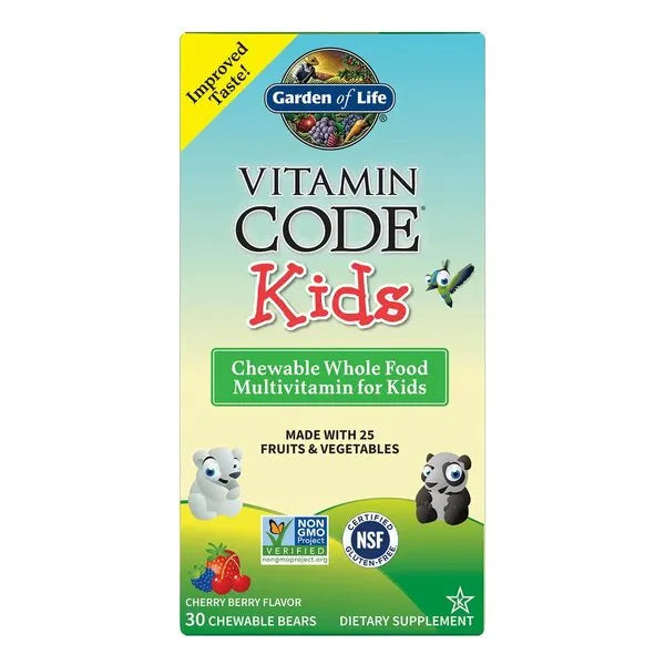 Vitamin Code Kids (Chewable Whole Food Multivitamin For Kids) Cherry Berry - 30 chewable bears - Garden of Life