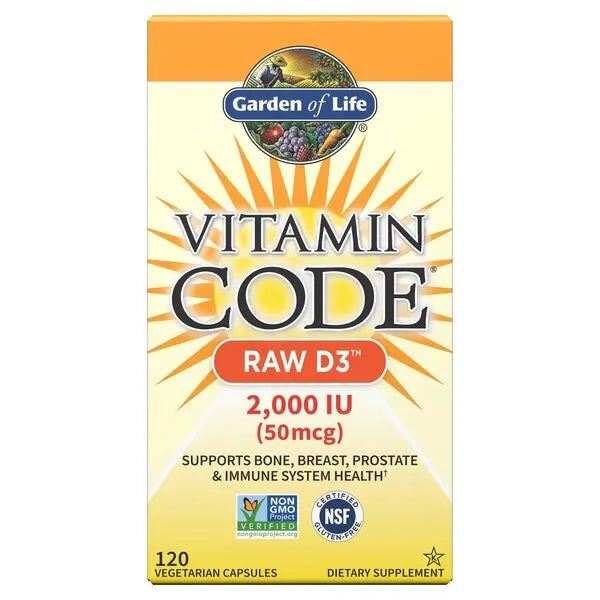 Vitamin Code Raw D3 2000 IU - 120 vcaps - Garden of Life - Papildai