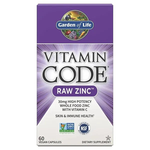 Vitamin Code Raw Zinc - 60 vegan caps - Garden of Life - Papildai