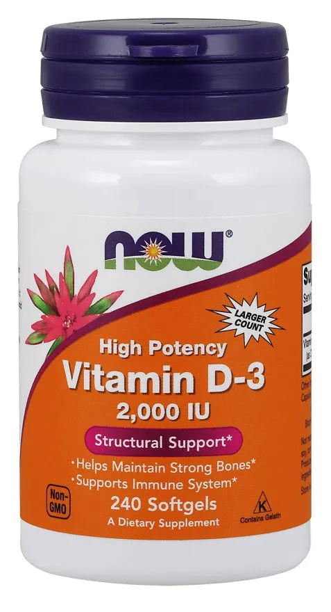 Vitamin D-3 2000 IU - 240 softgels - NOW Foods - Papildai