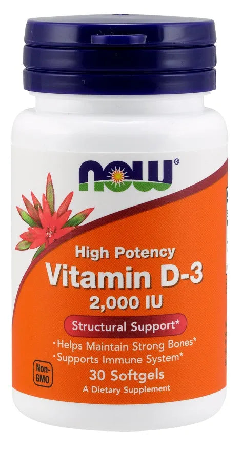 Vitamin D-3 2000 IU - 30 softgels - NOW Foods - Papildai