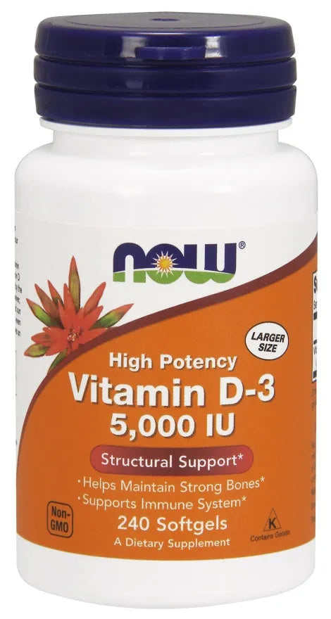 Vitamin D-3 5000 IU - 240 softgels - NOW Foods - Papildai