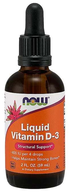 Vitamin D-3 Liquid 400 IU - 59 ml - NOW Foods - Papildai