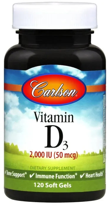 Vitamin D3 2000 IU - 120 softgels - Carlson Labs - Papildai