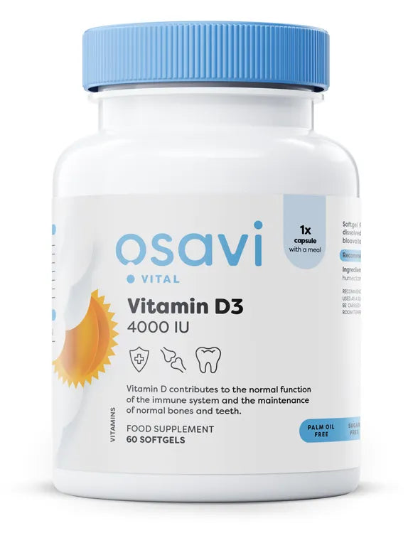 Vitamin D3 4000IU - 60 softgels - Osavi - Papildai