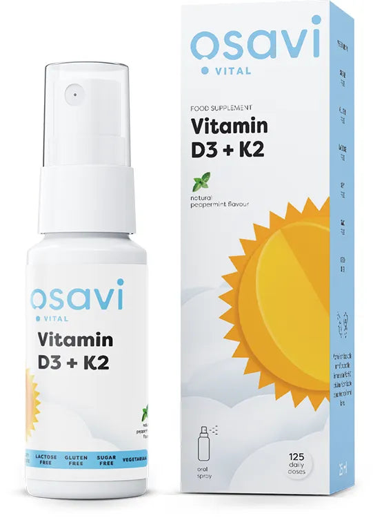 Vitamin D3 + K2 Oral Spray Peppermint - 25 ml - Osavi - Papildai