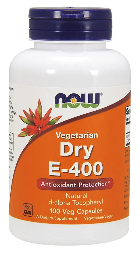 Vitamin E-400 Dry Vegetarian - 100 vcaps - NOW Foods - Papildai