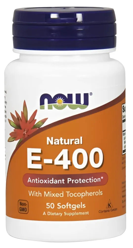 Vitamin E-400 - Natural (Mixed Tocopherols) - 50 softgels - NOW Foods - Papildai