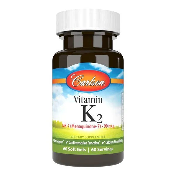 Vitamin K2 MK-7 90mcg - 60 softgels - Carlson Labs - Papildai