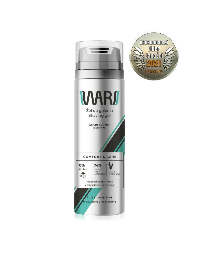 Wars Expert for Men Comfort & Care skutimosi gelis - Aloe Vera ir Opuntia 200ml - Kosmetika