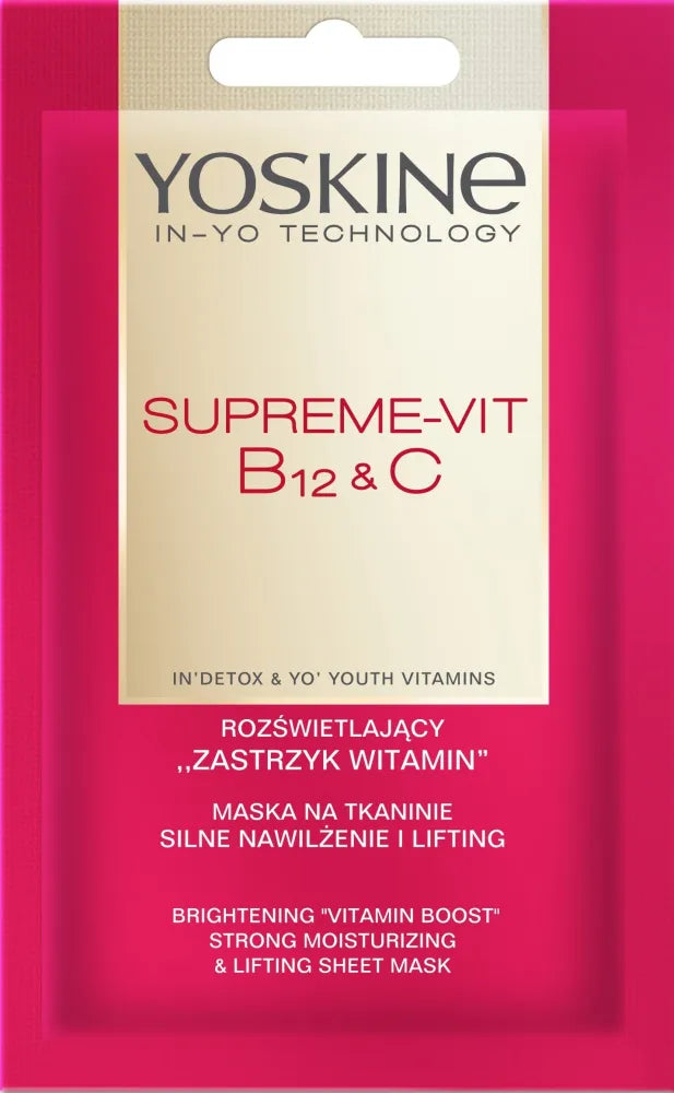 YOSKINE Supreme-Vit B12&C audinio kaukė Stiprus drėkinimas ir pakėlimas - Kosmetika