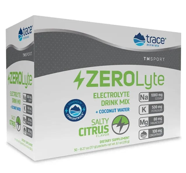 ZEROLyte Salty Citrus - 30 packets - Trace Minerals - Papildai