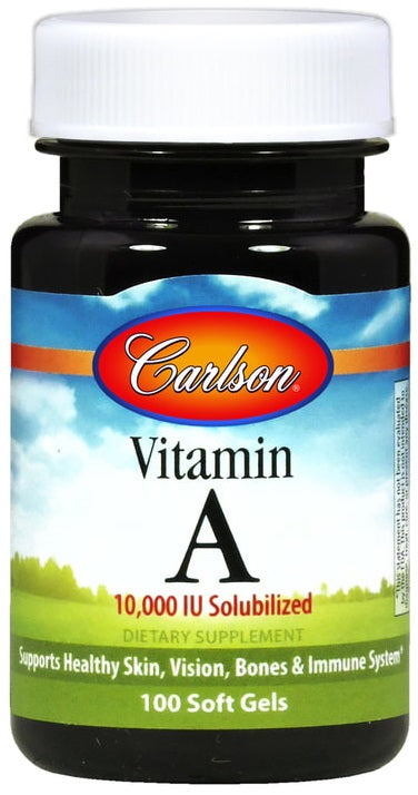Vitamin A Solubilized, 10 000 IU - 100 softgels - Carlson Labs - Vaistine1.lt - WestPharmacy.eu