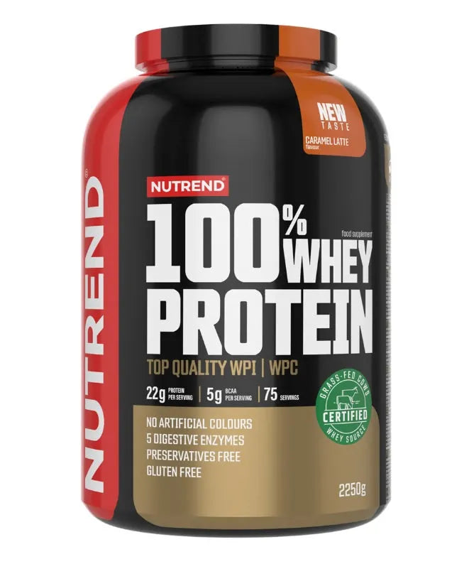100% Whey Protein Caramel Latte - 2250g - Nutrend - Sporto papildai