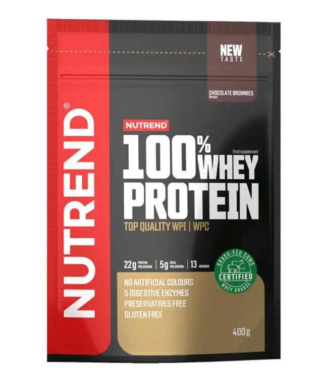 100% Whey Protein Chocolate Brownies - 400g - Nutrend - Sporto papildai