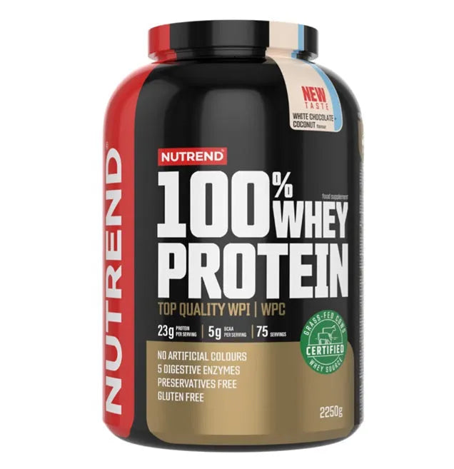 100% Whey Protein Strawberry - 2250g - Nutrend - Sporto papildai