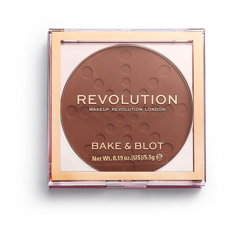 Makeup Revolution Bake & Blot Pressed Powder Deep Dark 5.5g | Vaistine1.lt