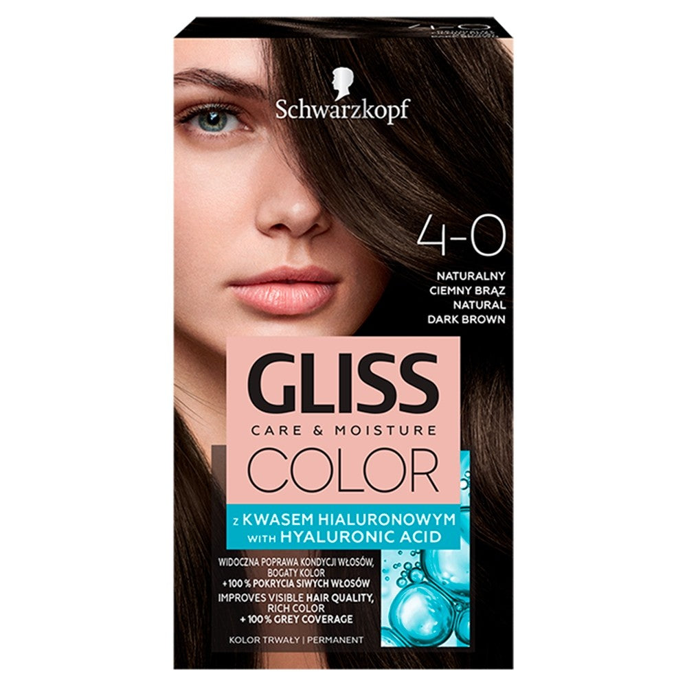 Schwarzkopf Gliss Color Coloring Cream No. 4-0 Natural Dark Brown 1pc. | Vaistine1.lt