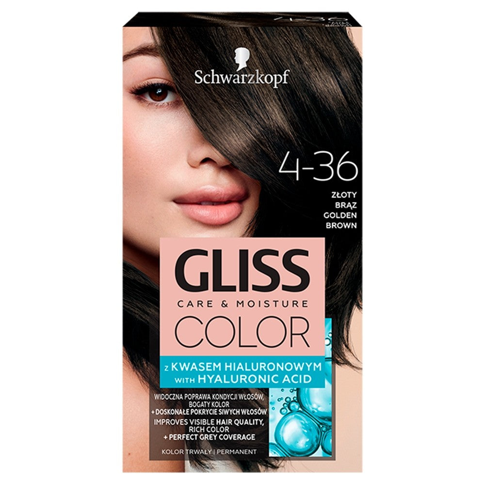 Schwarzkopf Gliss Color Coloring Cream No. 4-36 Golden Brown 1pc. | Vaistine1.lt