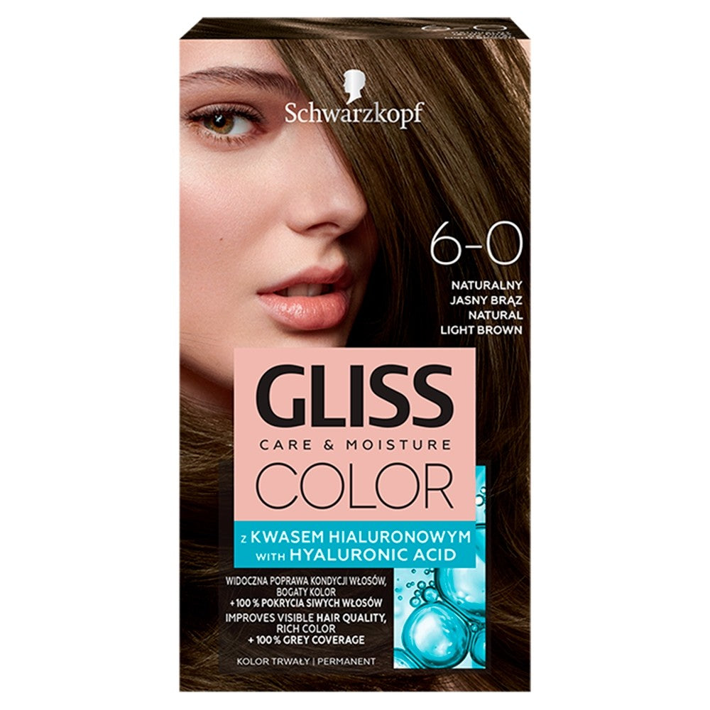 Schwarzkopf Gliss Color Cream coloring number 6-0 Natural Light Brown 1op. | Vaistine1.lt