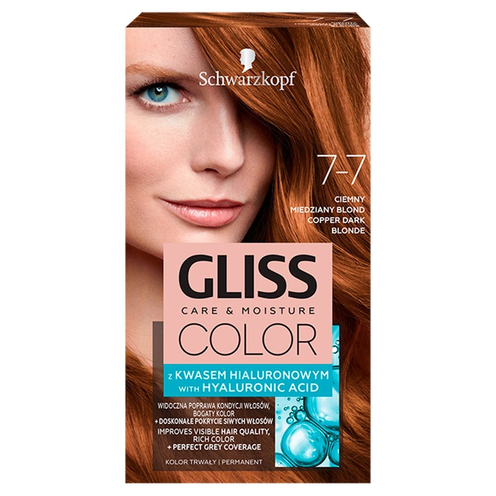 Schwarzkopf Gliss Color Coloring Cream No. 7-7 Dark Copper Blonde 1pc. | Vaistine1.lt