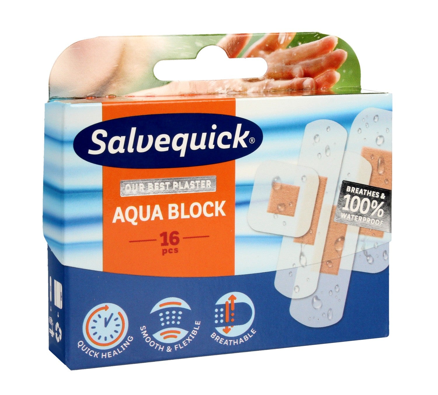 Salvequick Aqua Block pleistrai 1 pakuotė - 16 | Vaistine1.lt