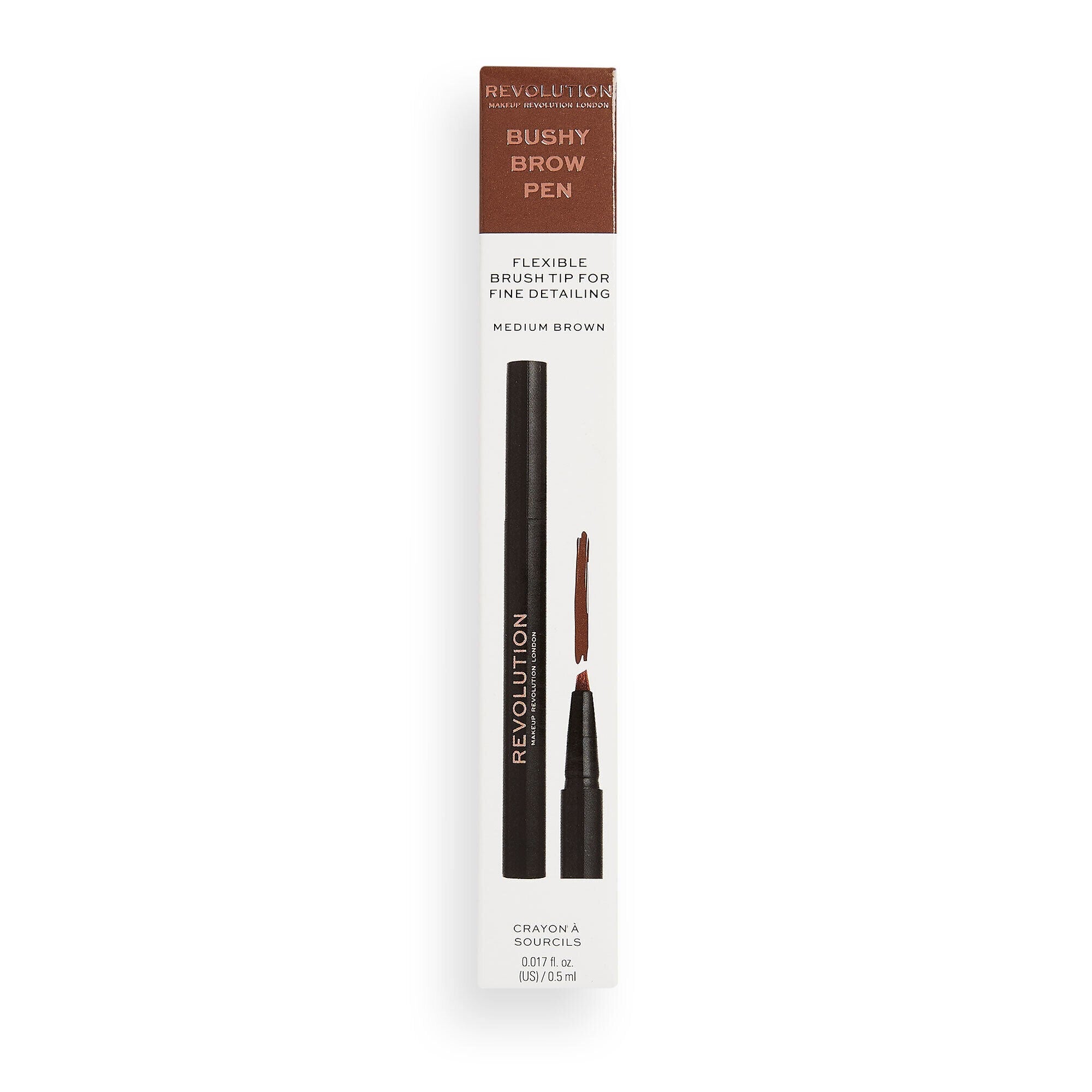 REVOLUTION Bushy Brow Pen Med Brown 0,5ml | Vaistine1.lt